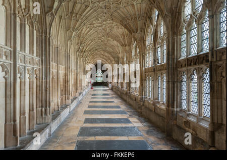 Inside the Cathedral at Gloucester , Gloucestershire , England , Britain , Uk Stock Photo