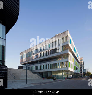 An exterior view of the Orestad College in Copenhagen, a modern building. Stock Photo