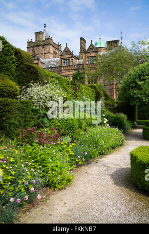 Mixed herbaceous border in the ornamental garden at Holker Hall in Cumbria UK Stock Photo