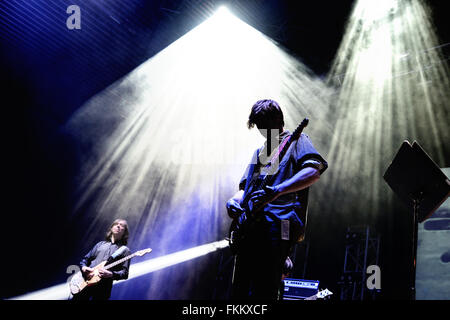 BILBAO, SPAIN - OCT 31: Thurston Moore (band) live performance at Bime Festival on October 31, 2014 in Bilbao, Spain. Stock Photo