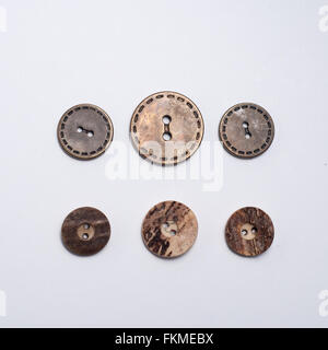 set of various buttons for clothes on a white background. Stock Photo
