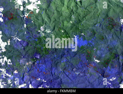 Raster texture on crumpled and worn paper Stock Photo