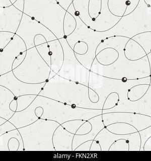 Vector seamless pattern of contrasting swirling lines Stock Vector