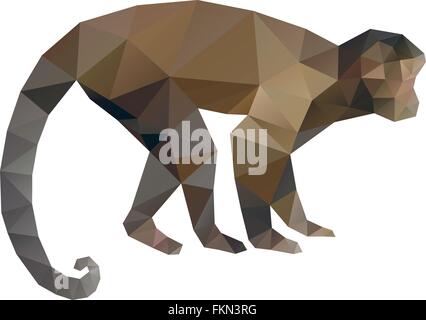 Low Poly Vector Monkey Symbol Stock Vector