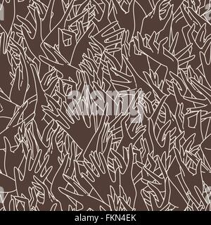Vector seamless pattern of graceful female hands intertwined Stock Vector