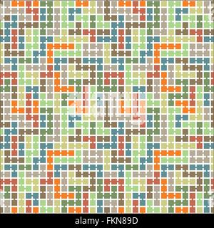 Vector seamless pattern of randomly connected squares Stock Vector