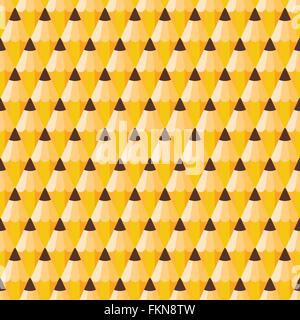 Vector seamless pattern of simple and colored pencils Stock Vector