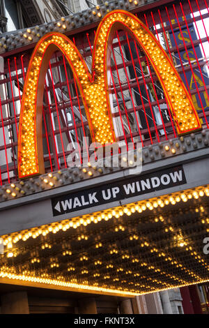 McDonald's Restaurant, 42nd Street, Times Square, NYC Stock Photo