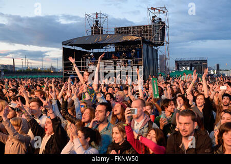 BARCELONA - MAY 30: Spectators watch a concert at Heineken Primavera Sound 2014 Festival (PS14). Stock Photo