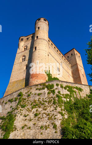 The castle of Serralunga d'Alba, little village of the langhe along the wine route Piedmont, Nordwest Italy Stock Photo