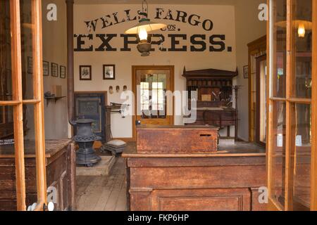 Interior, Wells Fargo building, Columbia State Historic Park, California Stock Photo