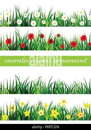 Big Green Grass seamless set Stock Vector Image & Art - Alamy