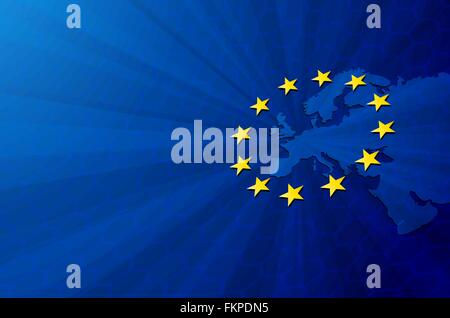 european union flag and map icon over white background, colorful design ...