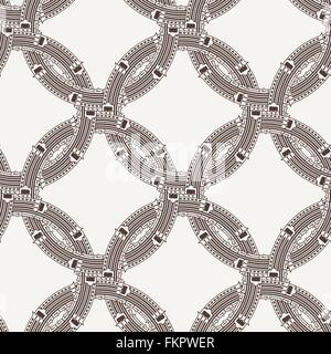 Vector seamless pattern of ornate interlocking circles Stock Vector
