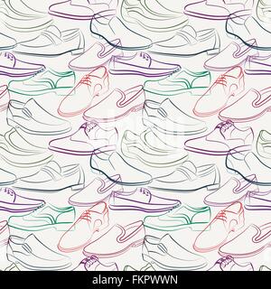 Vector seamless pattern of variety of men's shoes Stock Vector Image ...