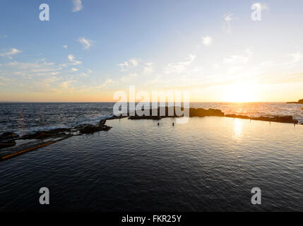 Kiama Rock Pool at Sunrise, Illawarra Coast, New South Wales, Australia Stock Photo