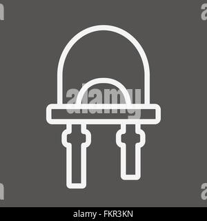 small light-emitting diode icon flat Stock Vector