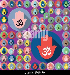 Hamsa symbol Om Stock Vector