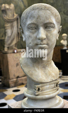 Severus Alexander (208-235 AD). Roman Emperor from 222-235. Severan Dynasty. Bust. The first half of 3rd century AD. Marble. The State Hermitage Museum. Saint Petersburg. Russia. Stock Photo