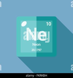 Chemical element Neon Flat Stock Vector