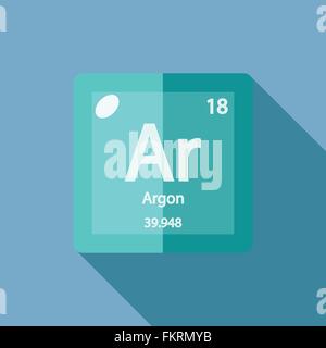 Chemical element Argon Flat Stock Vector