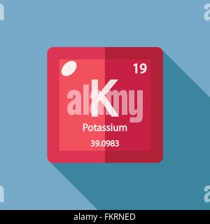 Chemical element Potassium Flat Stock Vector