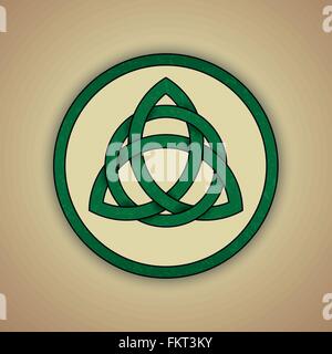 Green celtic trinity knot with slight grunge texture Stock Vector