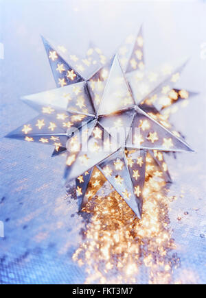 Close up of illuminated star lantern Stock Photo