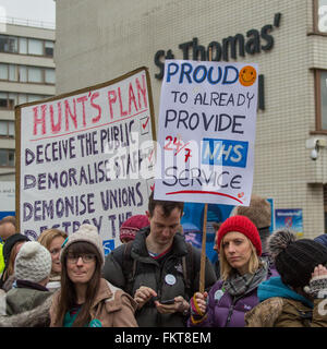 London, England. 10th Mar 2016. On the picket line at St.Thomas’ Hospital, London during the 3rd strike by Junior Doctors. David Rowe/Alamy Live News Stock Photo