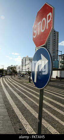 Road signs in The Azores Stock Photo - Alamy