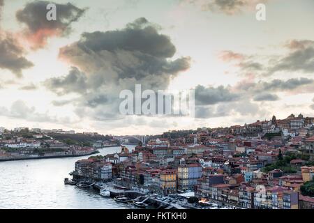 Cais da Ribeira, Porto, Portugal Stock Photo