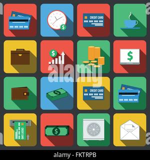 Set of icons in a flat style Stock Vector