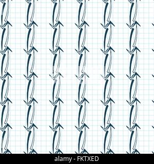 Vector seamless pattern of arrows on graph paper Stock Vector