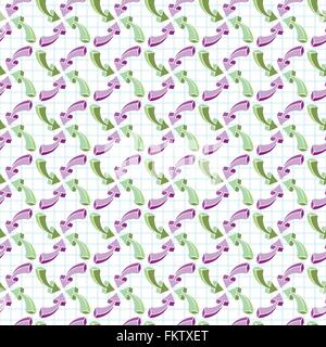 Vector seamless pattern of multi-colored volume arrows on checkered paper Stock Vector