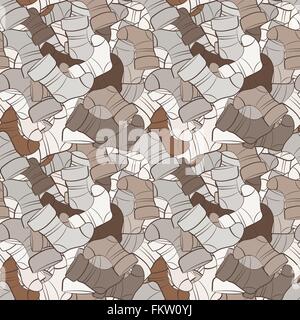 Vector seamless pattern of randomly scattered socks Stock Vector