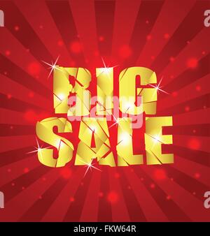 Golden Big Sale announcement background Stock Vector