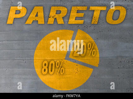 Pareto icon on cement concept background. Stock Photo