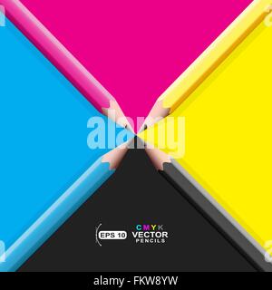 CMYK Pencils background presentation Stock Vector