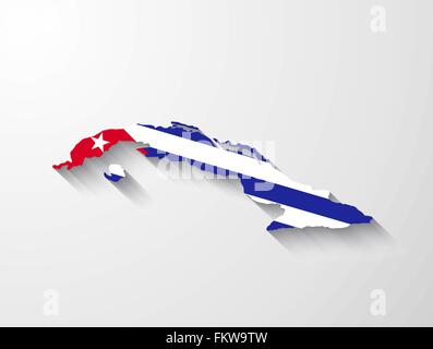 Cuba map with shadow effect vector illustration Stock Vector Image ...
