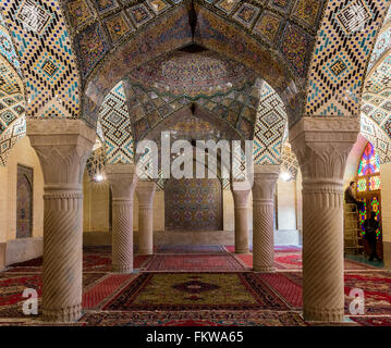 Masjed-e Nasir Al-molk, Also Known As Pink Mosque, Shiraz, Iran Stock 