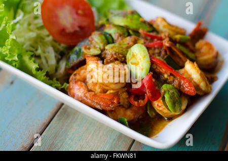 Stir-fried stink bean with shrimp and chili Stock Photo