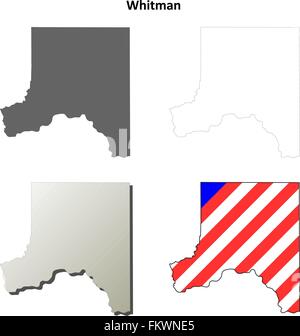 Whitman County (Washington) outline map set Stock Vector Image & Art ...