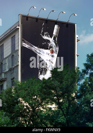 Bacardi rum advertising billboard in a building facade Stock Photo