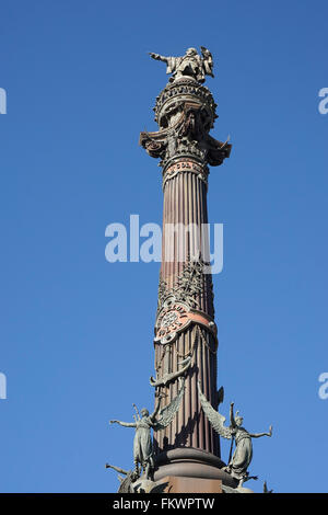 Columbus monument in Barcelona Stock Photo