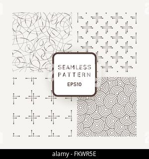 A set of four vector patterns in monochrome Stock Vector