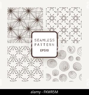 A set of four vector patterns in monochrome Stock Vector