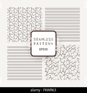 A set of four vector patterns in monochrome Stock Vector