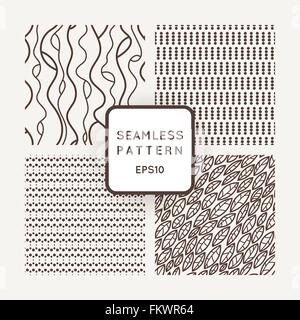 A set of four vector patterns in monochrome Stock Vector