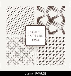 A set of four vector patterns in monochrome Stock Vector