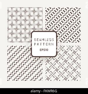A set of four vector patterns in monochrome Stock Vector
